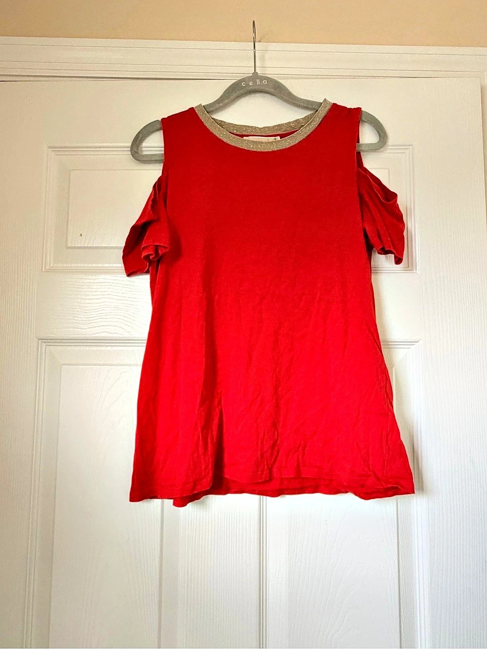 Michael Kors Ruffle Sleeve Tunic in Red Size Medium